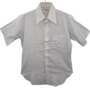 Hathaway Blue-White Striped Shirt—Perfect Layered‎ or Workwear Smart 15.5
